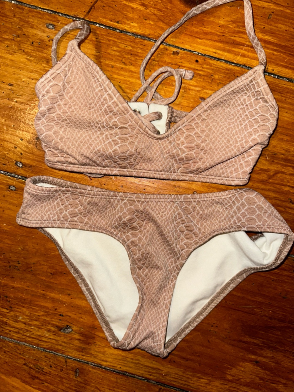 Hula Honey Blush Snake-Print Two-Piece Bikini